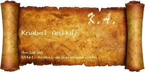Knabel Anikó névjegykártya